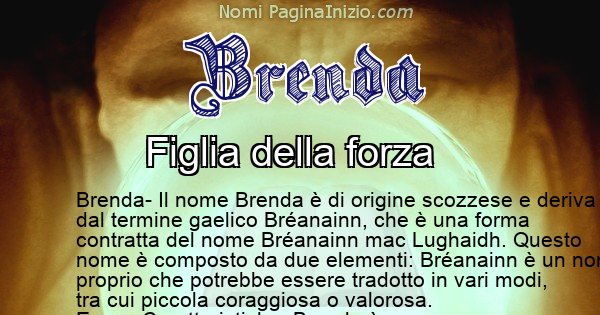 Brenda - Significato reale del nome Brenda