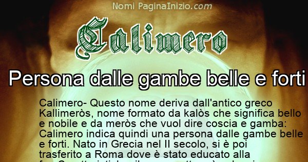 Calimero - Significato reale del nome Calimero