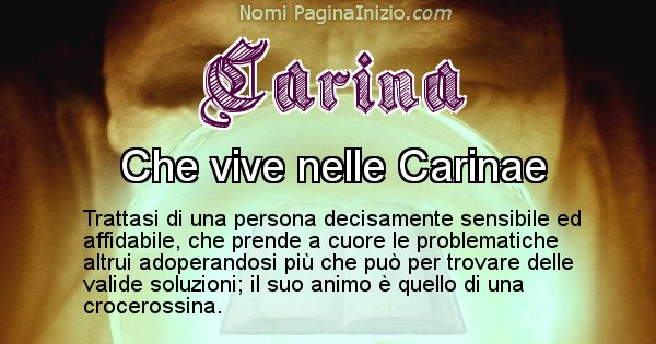 Carina - Significato reale del nome Carina