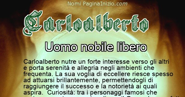 Carloalberto - Significato reale del nome Carloalberto