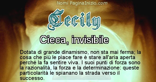 Cecily - Significato reale del nome Cecily