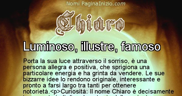 Chiaro - Significato reale del nome Chiaro