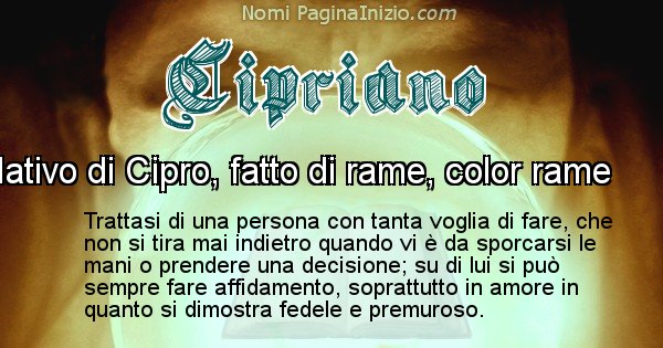 Cipriano - Significato reale del nome Cipriano