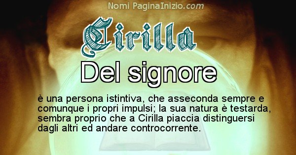 Cirilla - Significato reale del nome Cirilla