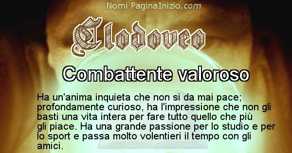 Clodoveo - Significato reale del nome Clodoveo