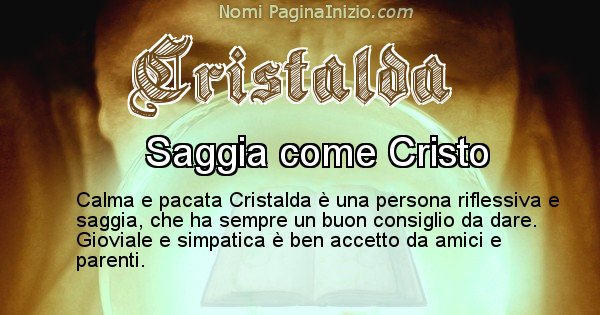 Cristalda - Significato reale del nome Cristalda