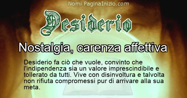 Desiderio - Significato reale del nome Desiderio