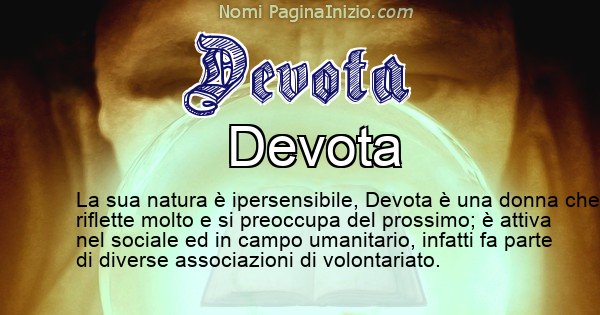 Devota - Significato reale del nome Devota