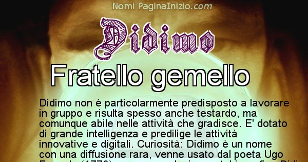 Didimo - Significato reale del nome Didimo