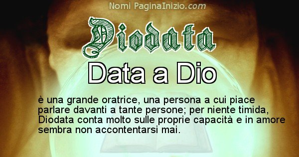 Diodata - Significato reale del nome Diodata