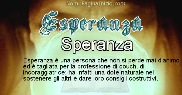 Esperanza - Significato reale del nome Esperanza