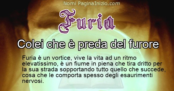 Furia - Significato reale del nome Furia