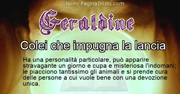 Geraldine - Significato reale del nome Geraldine