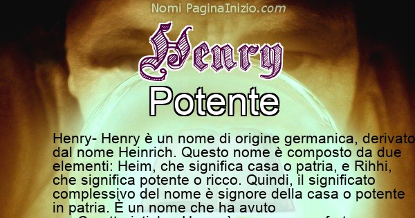 Henry - Significato reale del nome Henry