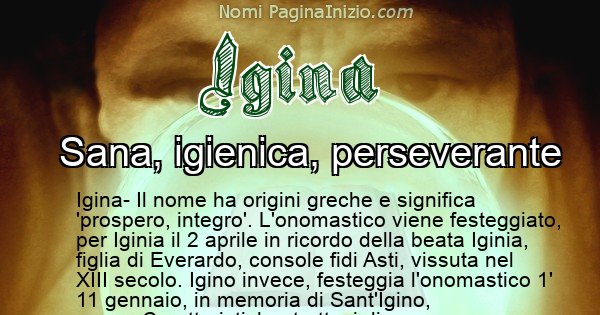 Igina - Significato reale del nome Igina