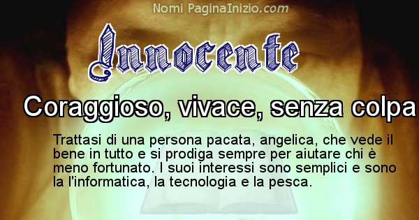 Innocente - Significato reale del nome Innocente