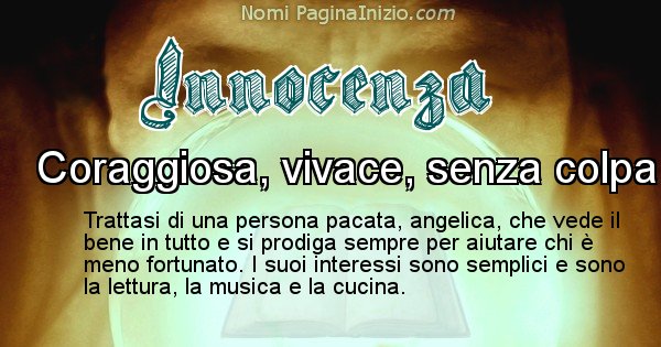 Innocenza - Significato reale del nome Innocenza