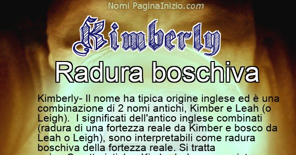 Kimberly - Significato reale del nome Kimberly