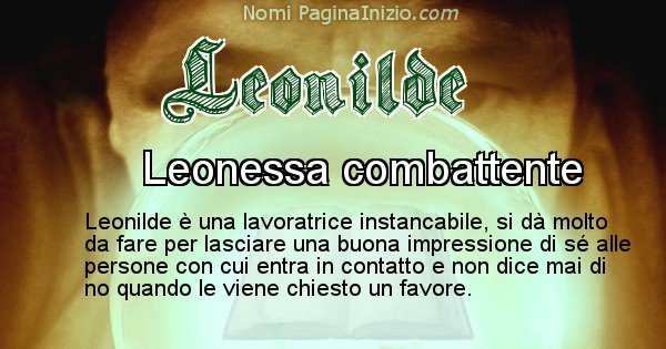 Leonilde - Significato reale del nome Leonilde