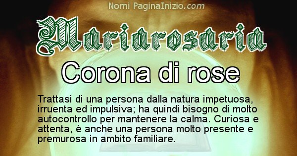 Mariarosaria - Significato reale del nome Mariarosaria