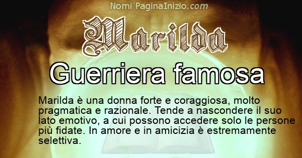 Marilda - Significato reale del nome Marilda