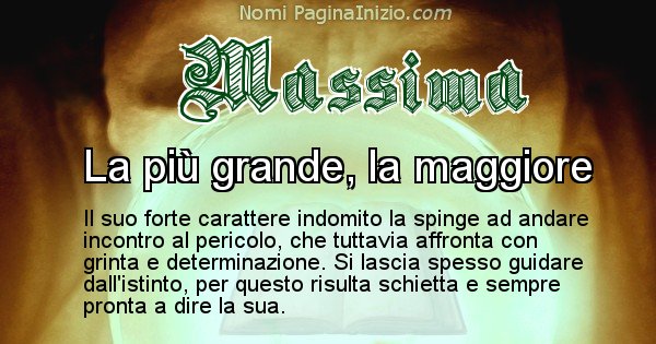 Massima - Significato reale del nome Massima