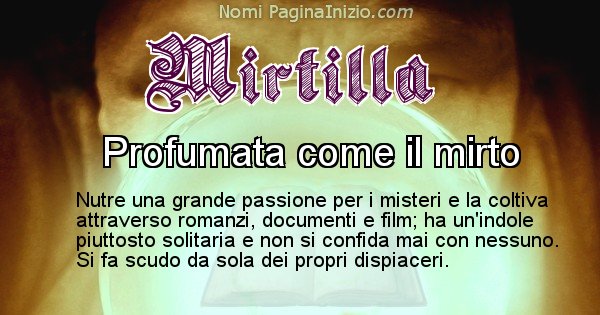 Mirtilla - Significato reale del nome Mirtilla