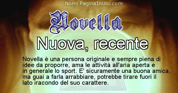 Novella - Significato reale del nome Novella