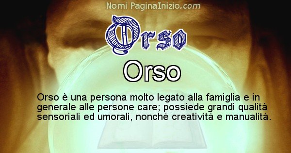 Orso - Significato reale del nome Orso