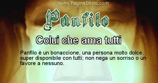 Panfilo - Significato reale del nome Panfilo