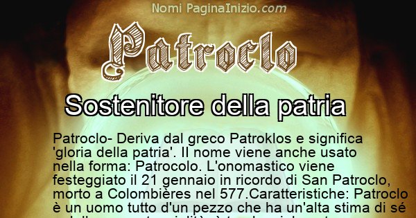 Patroclo - Significato reale del nome Patroclo