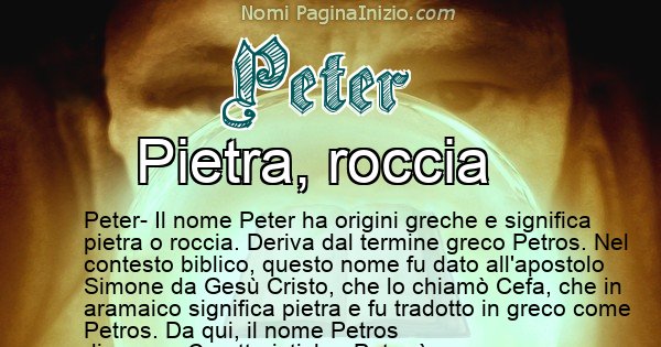 Peter - Significato reale del nome Peter