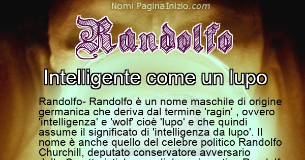 Randolfo - Significato reale del nome Randolfo