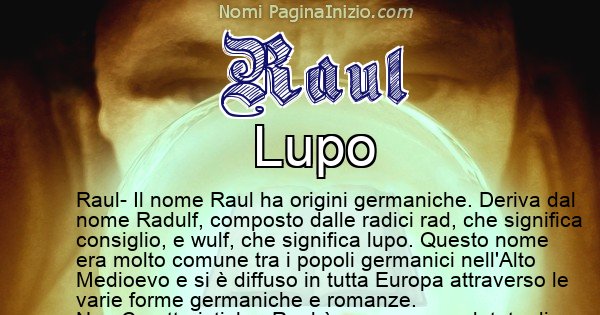 Raul - Significato reale del nome Raul