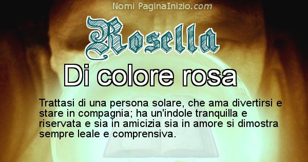 Rosella - Significato reale del nome Rosella