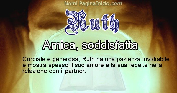 Ruth - Significato reale del nome Ruth