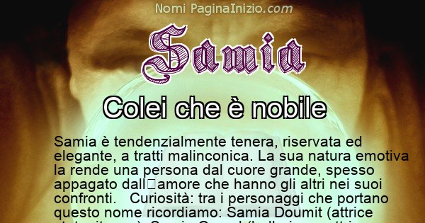 Samia - Significato reale del nome Samia