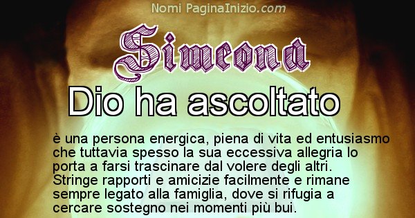 Simeona - Significato reale del nome Simeona