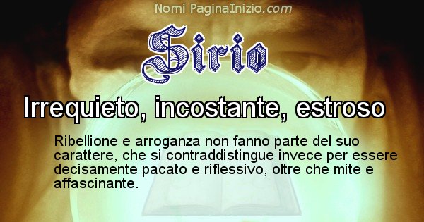 Sirio - Significato reale del nome Sirio