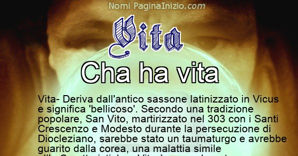 Vita - Significato reale del nome Vita