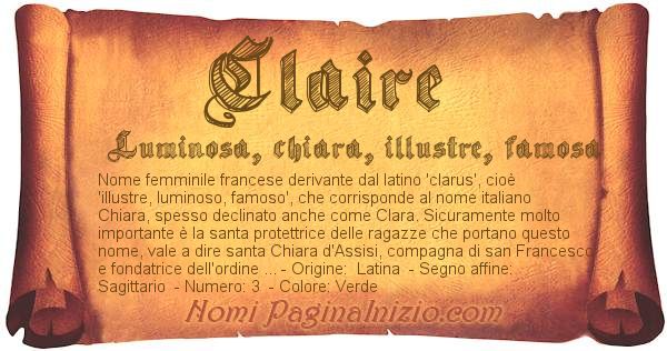 Significado do nome Claire