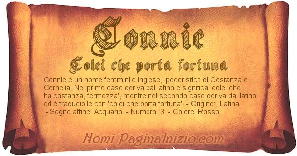 Porta Fortuna In Inglese.Significato Del Nome Connie