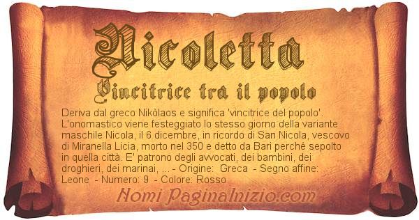 Significato Del Nome Nicoletta