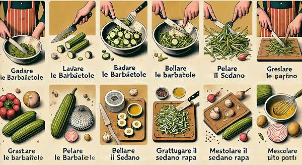 Preparazione Ricetta Insalata fresca di barbabietole e sedano 